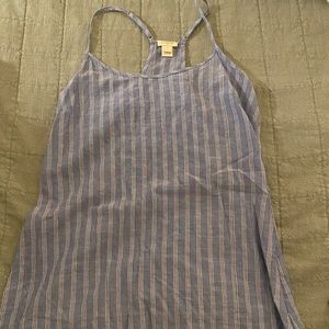 Jcrew blue and white striped tank top